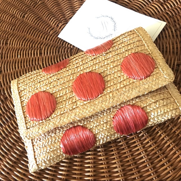 Felix Rey NY Handbags - Darling! Polka dot straw clutch